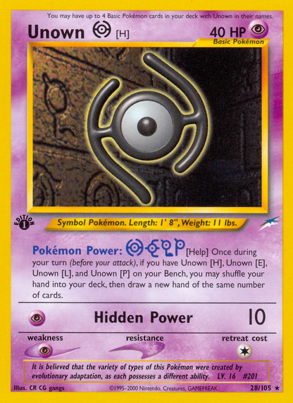 Unown [H] (28 105) [Neo Destiny 1st Edition] Cheap