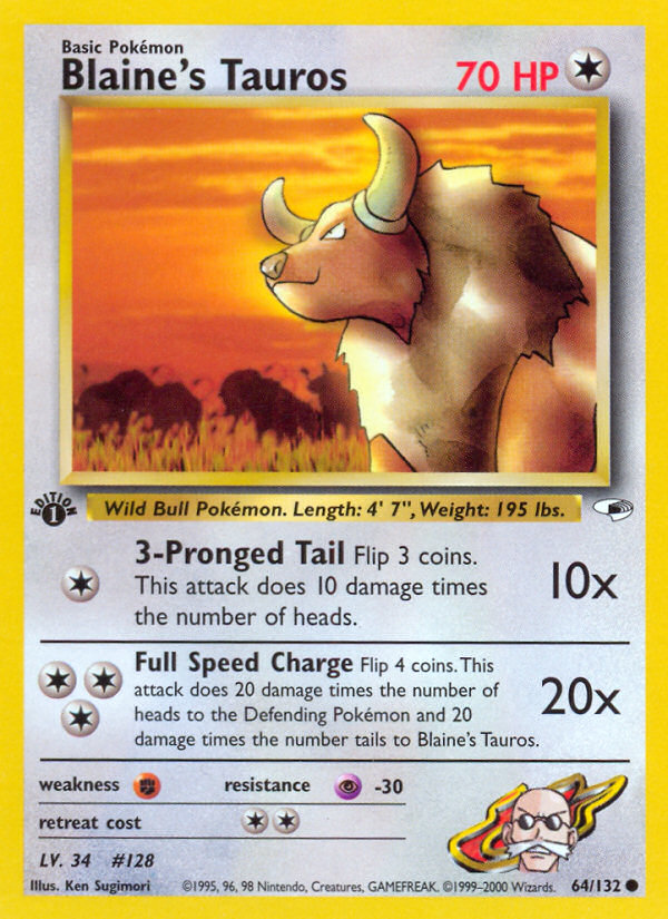 Blaine s Tauros (64 132) [Gym Heroes 1st Edition] Cheap