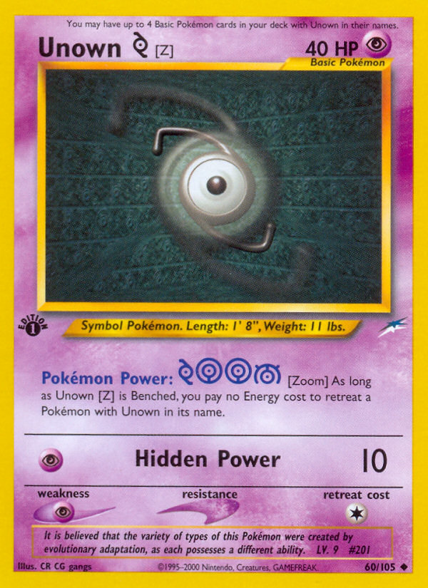 Unown [Z] (60 105) [Neo Destiny 1st Edition] Fashion