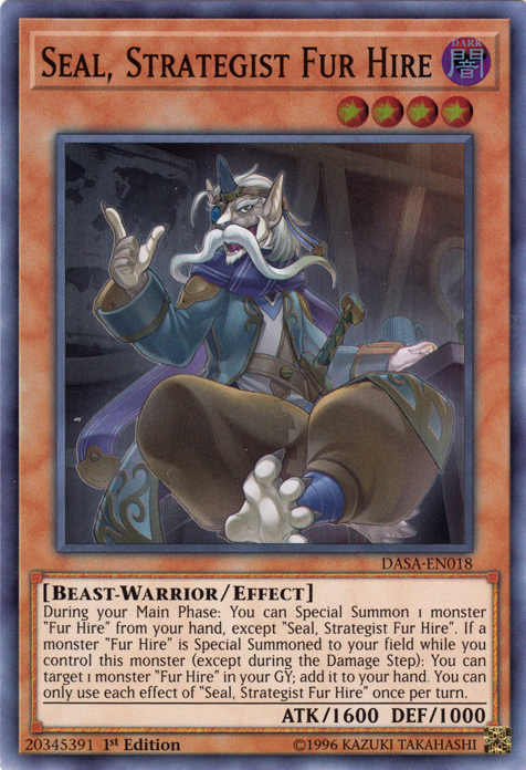 Seal, Strategist Fur Hire [DASA-EN018] Super Rare Sale