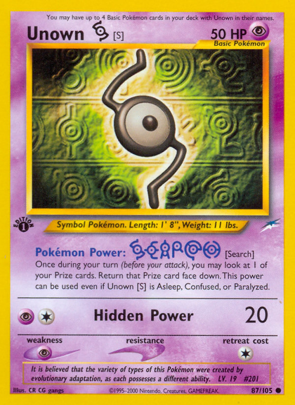 Unown [S] (87 105) [Neo Destiny 1st Edition] Hot on Sale