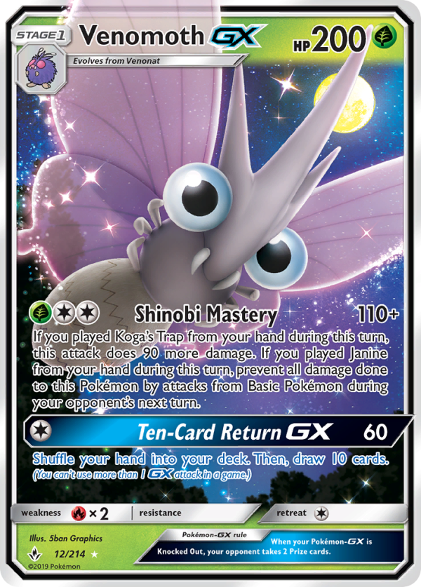 Venomoth GX (12 214) [Sun & Moon: Unbroken Bonds] Hot on Sale