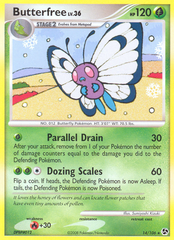 Butterfree (14 106) [Diamond & Pearl: Great Encounters] Hot on Sale