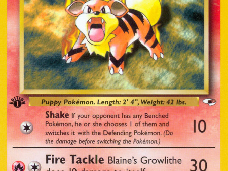 Blaine s Growlithe (35 132) [Gym Heroes 1st Edition] For Sale