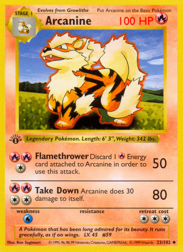 Arcanine (23 102) (Shadowless) [Base Set 1st Edition] Sale