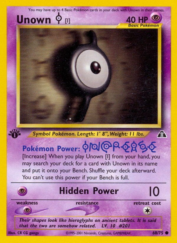 Unown [I] (68 75) [Neo Discovery 1st Edition] For Sale