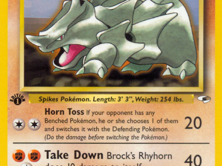 Brock s Rhyhorn (22 132) [Gym Heroes 1st Edition] For Discount