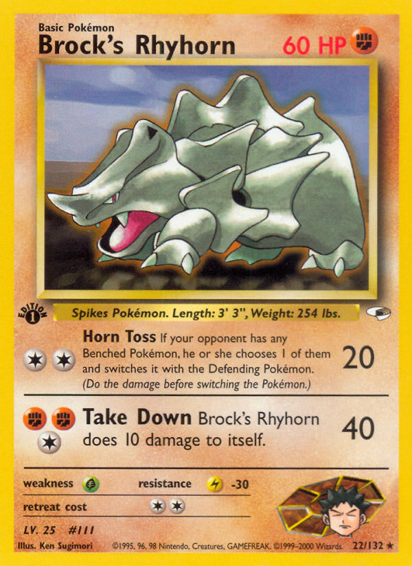 Brock s Rhyhorn (22 132) [Gym Heroes 1st Edition] For Discount