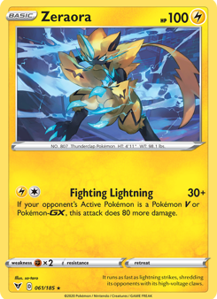 Zeraora (061 185) [Sword & Shield: Vivid Voltage] Fashion