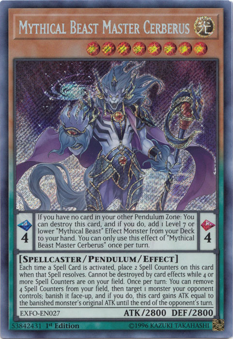 Mythical Beast Master Cerberus [EXFO-EN027] Secret Rare Fashion