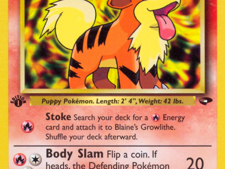 Blaine s Growlithe (62 132) [Gym Challenge 1st Edition] For Sale