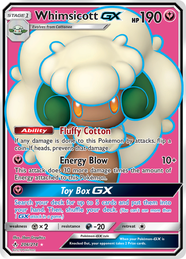 Whimsicott GX (206 214) [Sun & Moon: Unbroken Bonds] Online Sale